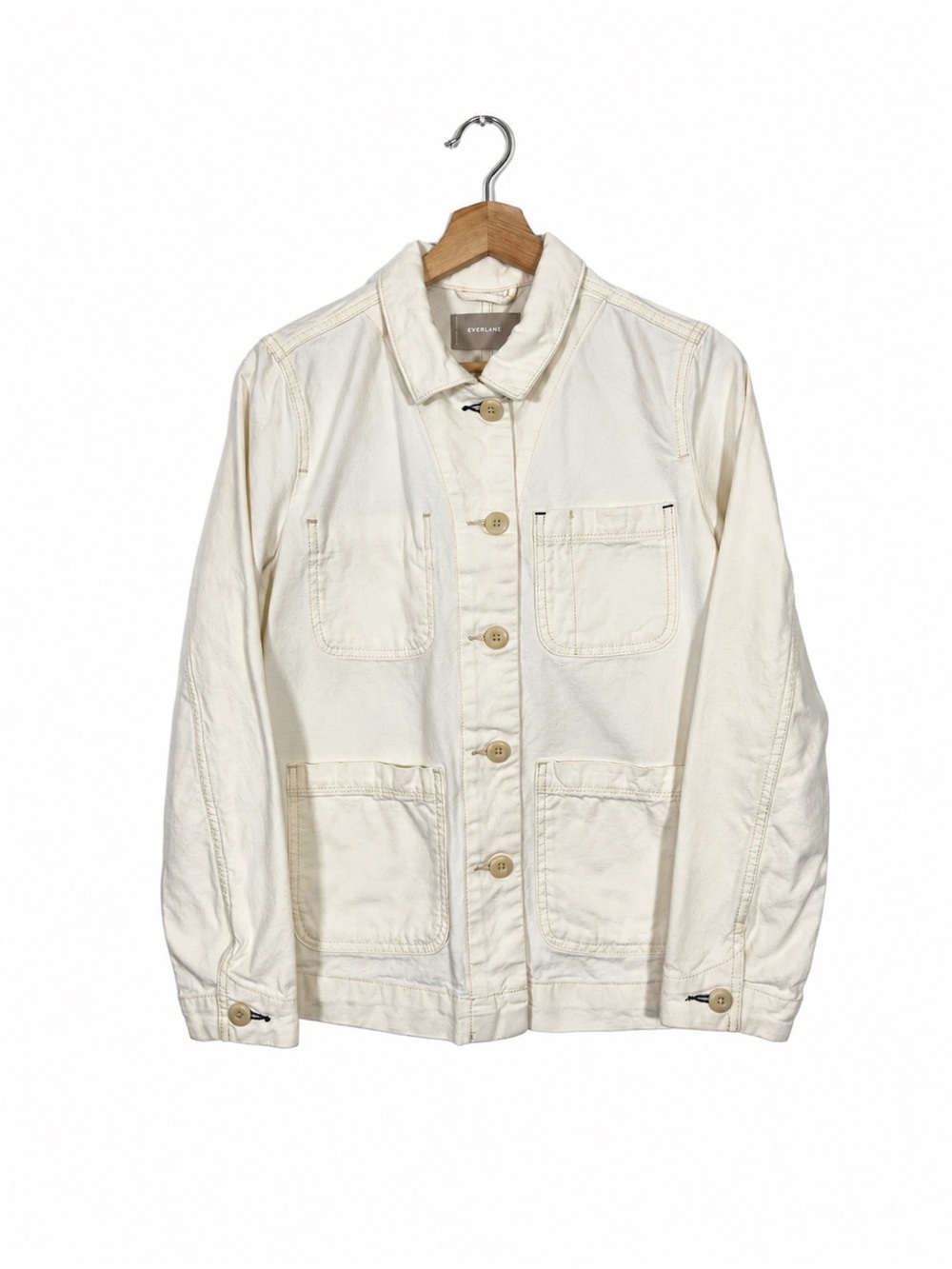 Everlane Women's Denim Chore Jacket Small Utility Minimalist Casual Streetwear